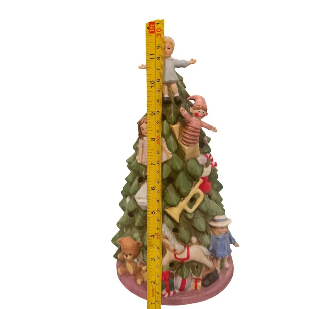Schmid B Shackman 1988 Ceramic Light Up Christmas Tree ‎ SceneEUC Vintage